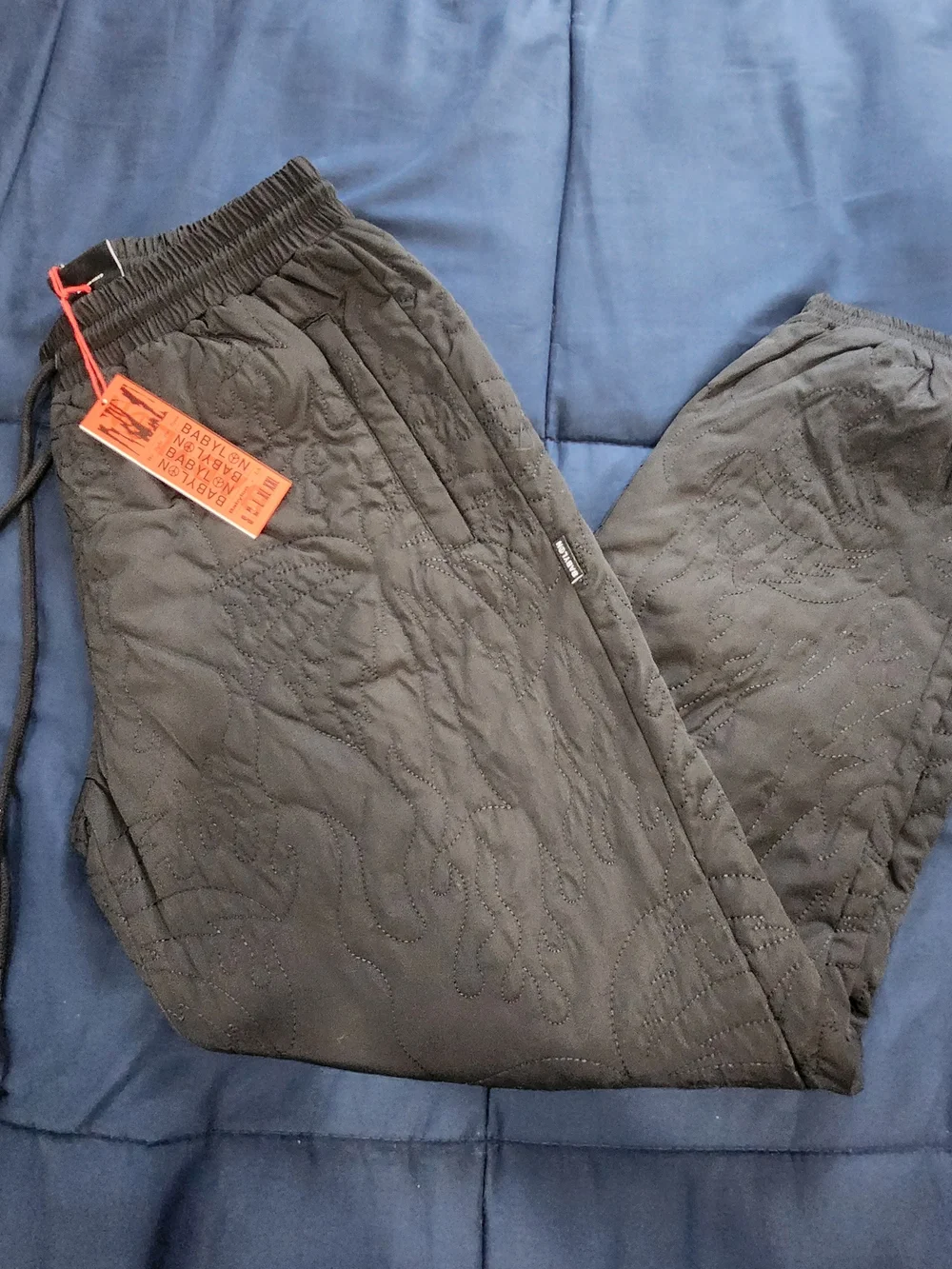 🔥 BRAND NEW Babylon LA Quilted Flame Track Pants 🔥 - Picture 12 of 16